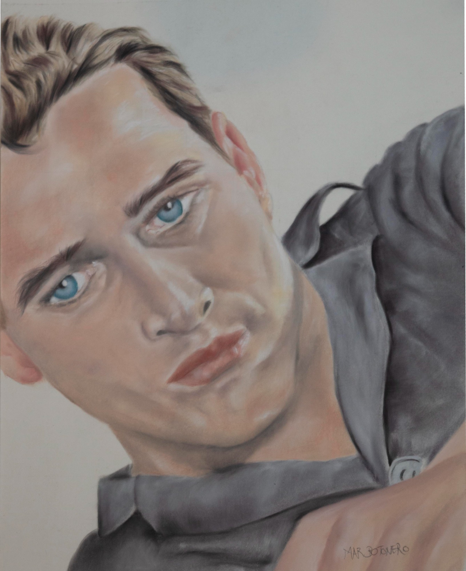 "Cuadro realizado en pastel seco. Retrato de Paul Newman realizado por Cuchiart by Mar Botonero"