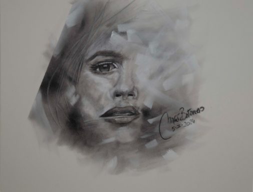 "El inicio de mi historia" "Cuadro realizado en pastel seco. Dibujo de cara de mujer entre sombras. Realizado por Cuchiart by Mar Botonero"