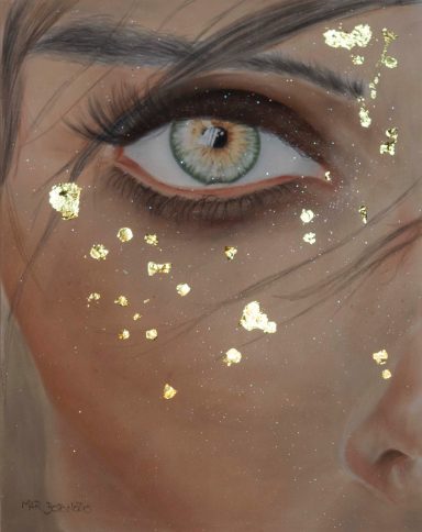 "Mas allá de tu mirada" "Cuadro realizado en pastel seco. Dibujo de un ojo de mujer de color verde. Realizado por Cuchiart by Mar Botonero"