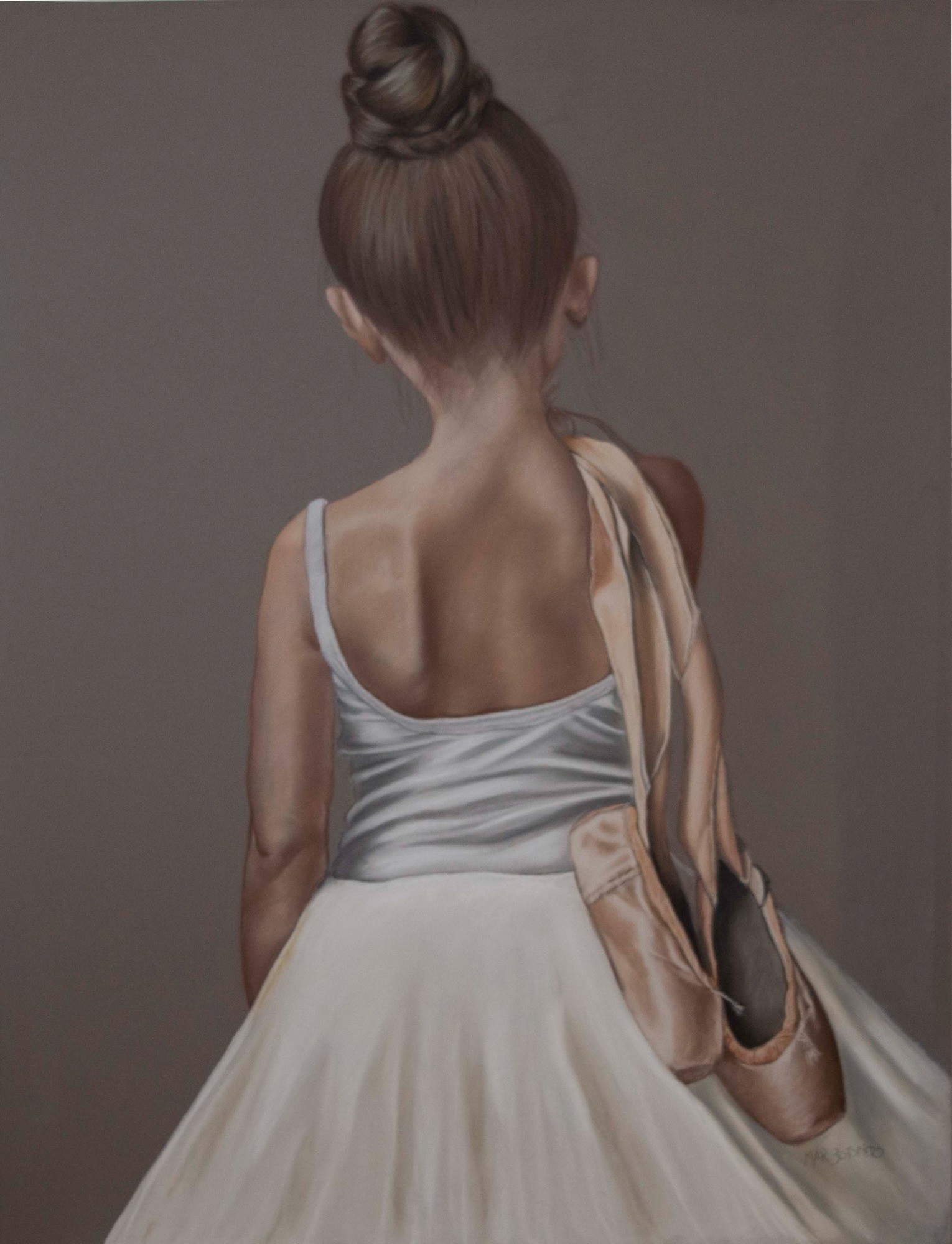 "Camino al éxito" "Cuadro realizado en pastel seco. Dibujo de una niña bailarina con las zapatillas al hombro. Realizado por Cuchiart by Mar Botonero"